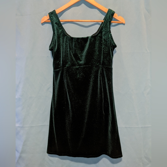 Velvet velour green dance dress - Picture 1 of 6